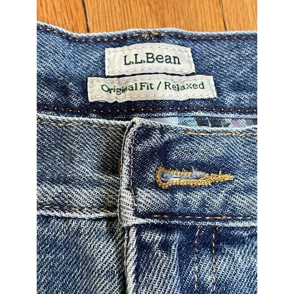 LL Bean Womens Jeans Fleece Lined Size 20 Petite Original Fit Relaxed Blue NEW - Picture 5 of 16